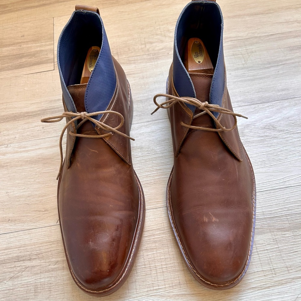 Cole Haan Colton Brown Leather Blue Band Chukka Boots Men’s Size 14